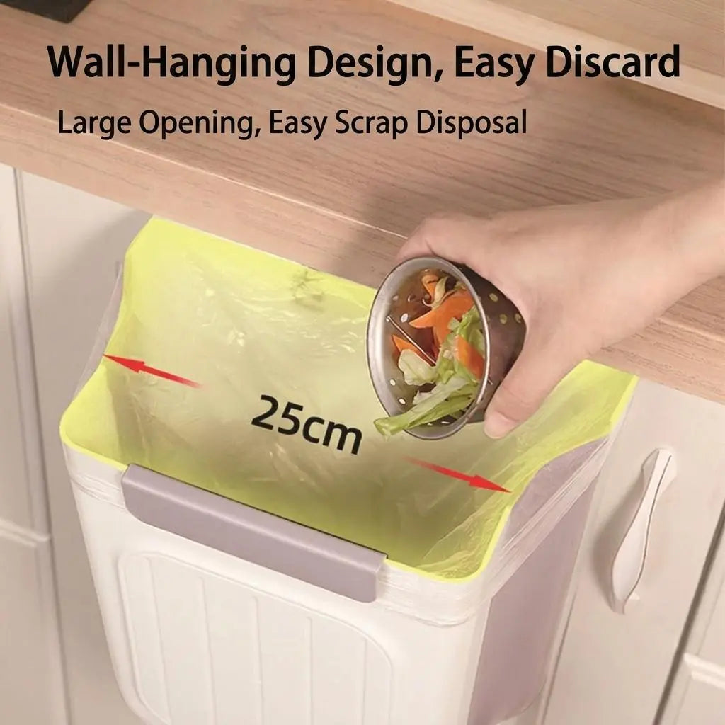 2026 New Hanging Bin for Kitchen Cabinet Doors, Plastic Folding Garbage Bin for Cabinet🗑️