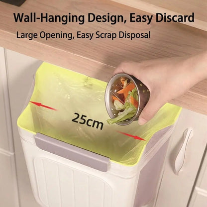 2026 New Hanging Bin for Kitchen Cabinet Doors, Plastic Folding Garbage Bin for Cabinet🗑️