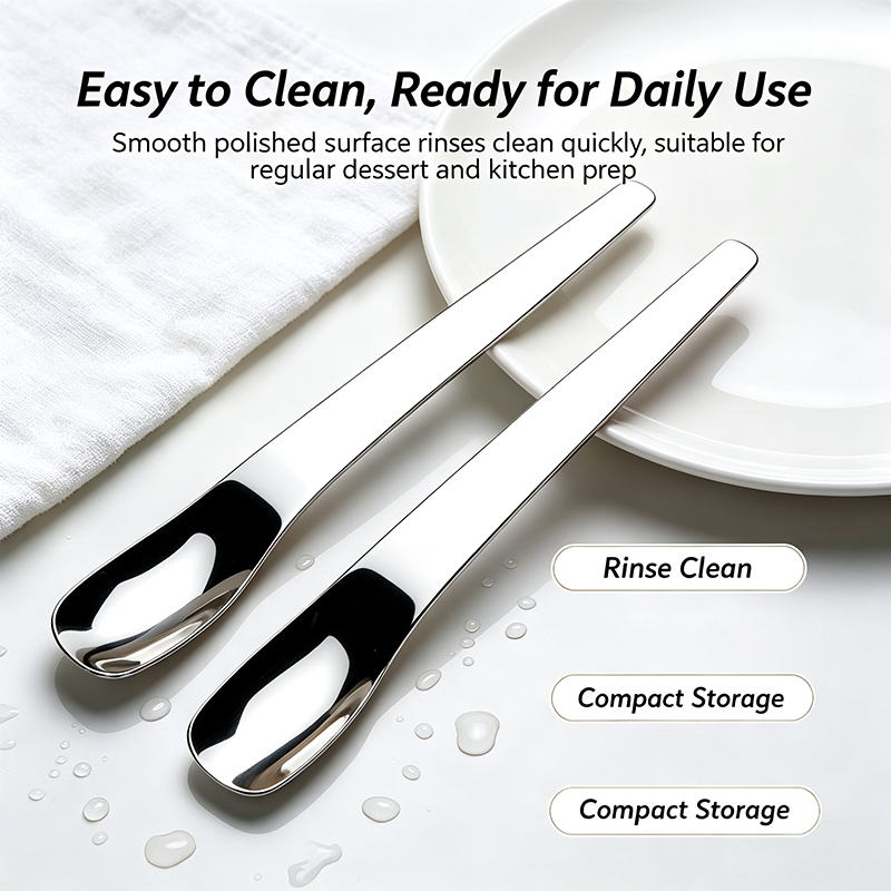 316L Stainless Steel Dessert Spade Spoon, Mirror Polished Thick Multi‑Purpose Spoon🥄