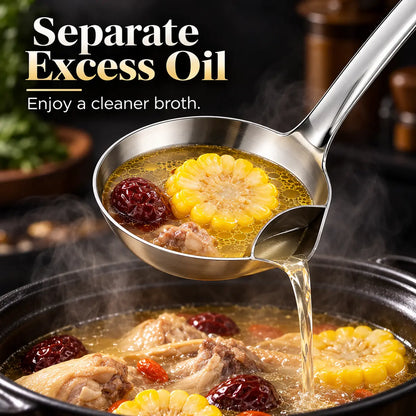 2 Count Stainless Steel Oil Separator Ladle, Mirror Polished Surface 🥄