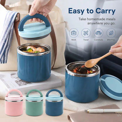 Stainless Steel Bento Style Boxed Lunch Box with Handle🍱