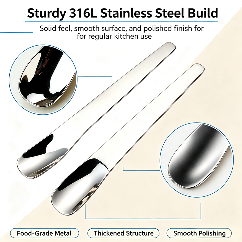 316L Stainless Steel Dessert Spade Spoon, Mirror Polished Thick Multi‑Purpose Spoon🥄