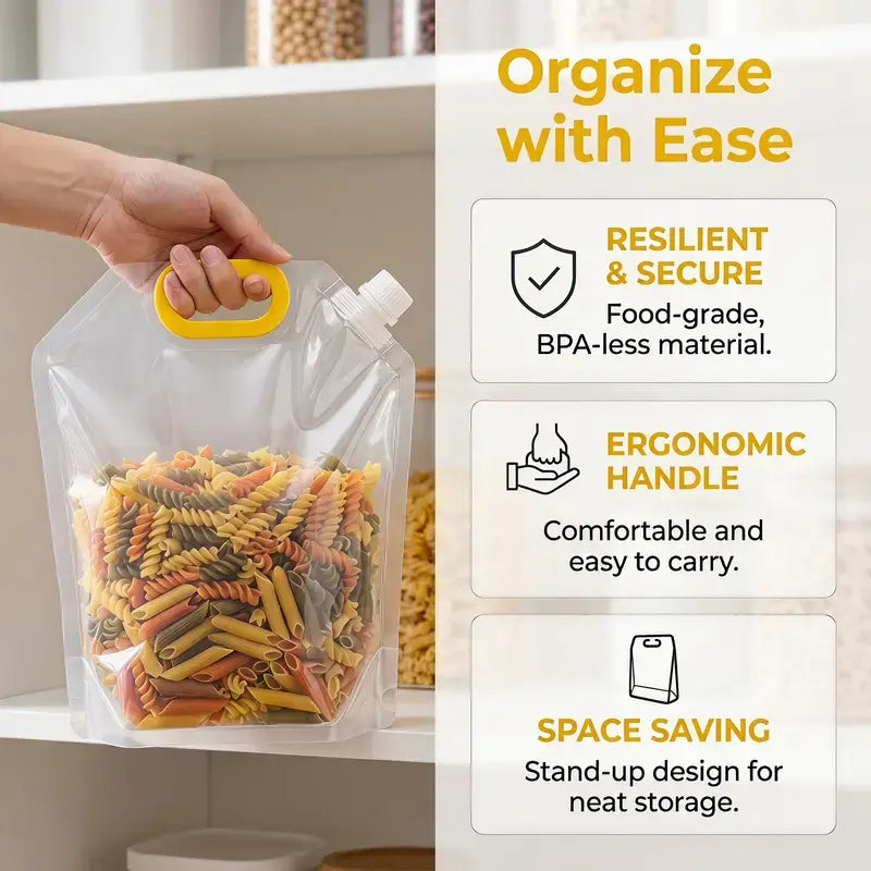5PCS Grain Sealed Bags, Transparent Food Storage Bags 🥡