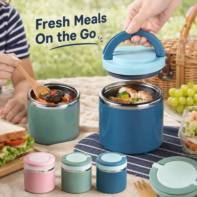 Stainless Steel Bento Style Boxed Lunch Box with Handle🍱