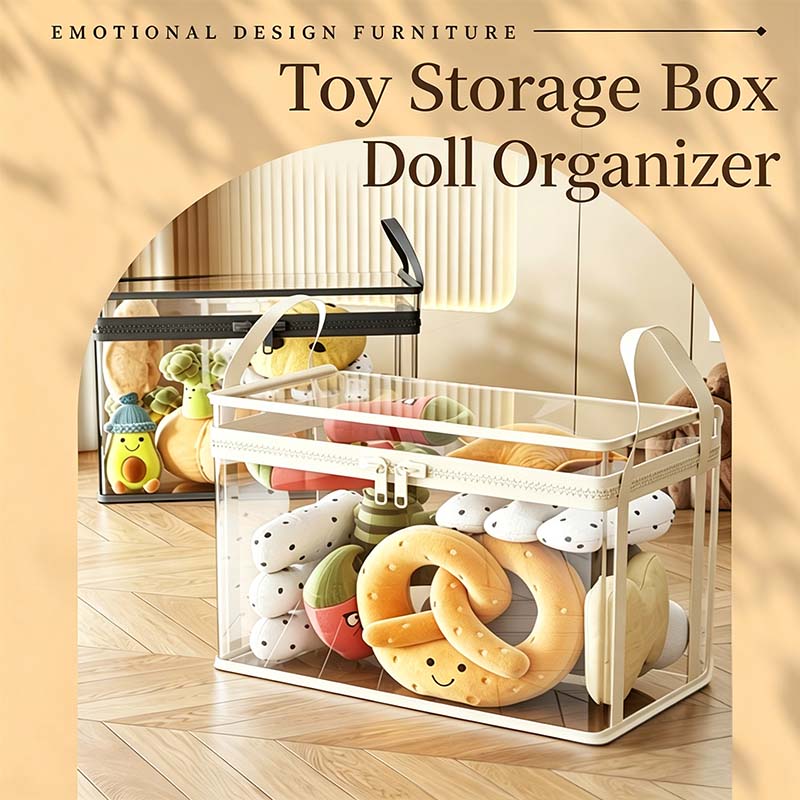 Transparent PVC Storage Box with Lid 📦 Large Capacity, Foldable