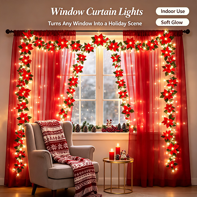 Christmas LED Garland String Lights – Festive Home Decor and Merry Christmas Ornament 🎄