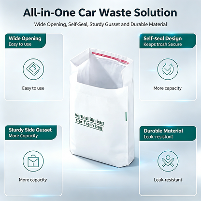 20 Counts Car Trash Bag, Self-Adhesive Vertical Disposable Cleaning Bag 🗑️