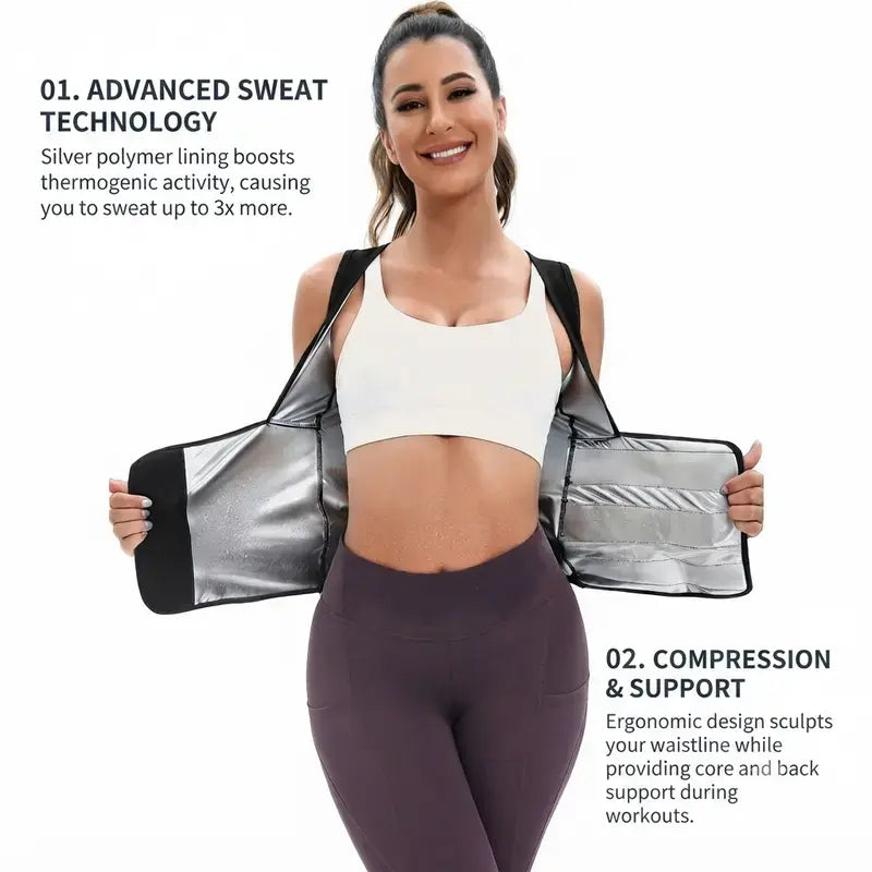 Women's Zip‑Up Compression Shapewear Vest - Athletic Active Tops with Built✨