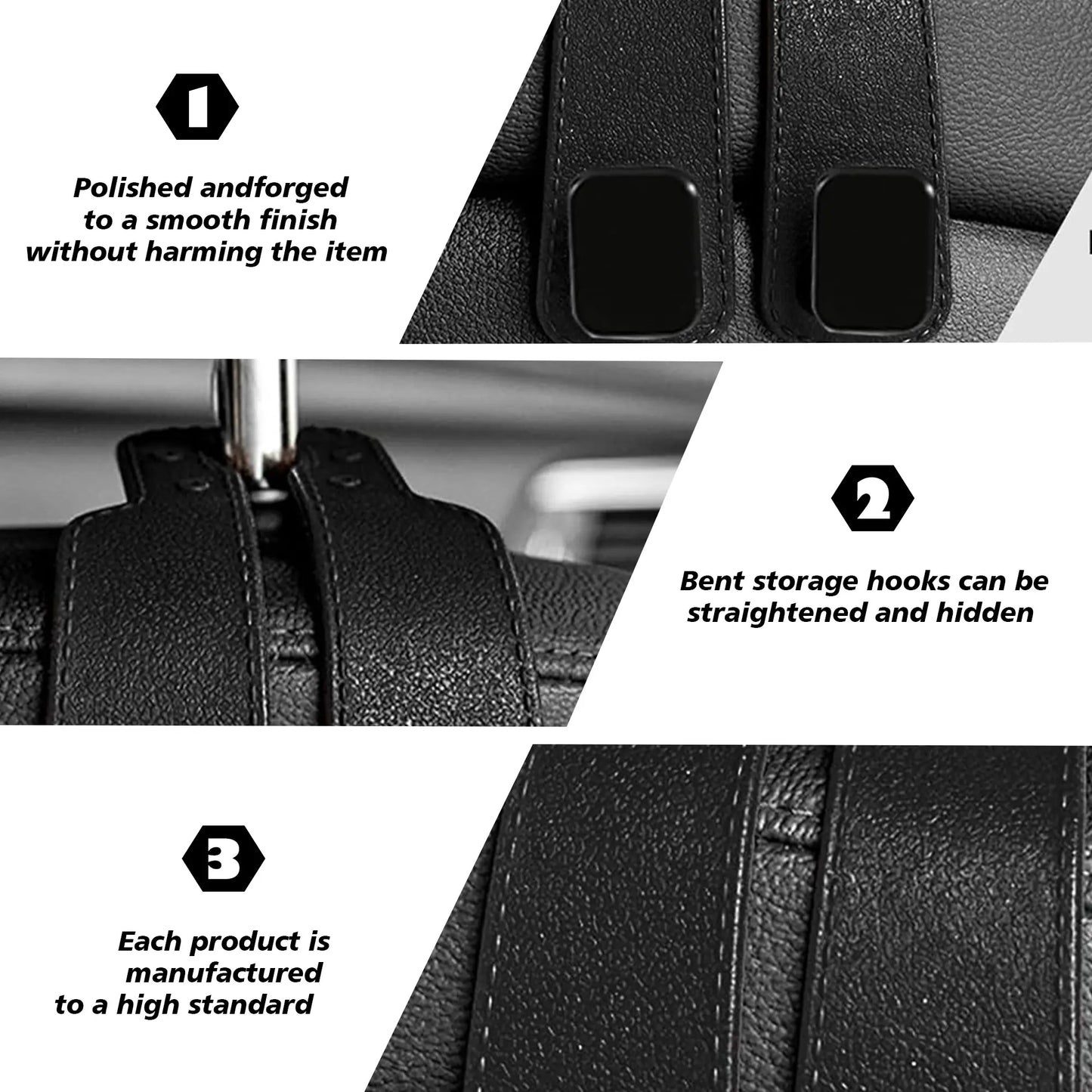 4 Counts Car Seat Headrest Hook, Improved Car Seat Back Double Hooks 🚗