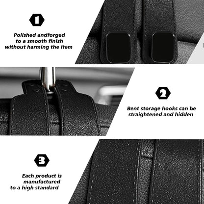 4 Counts Car Seat Headrest Hook, Improved Car Seat Back Double Hooks 🚗