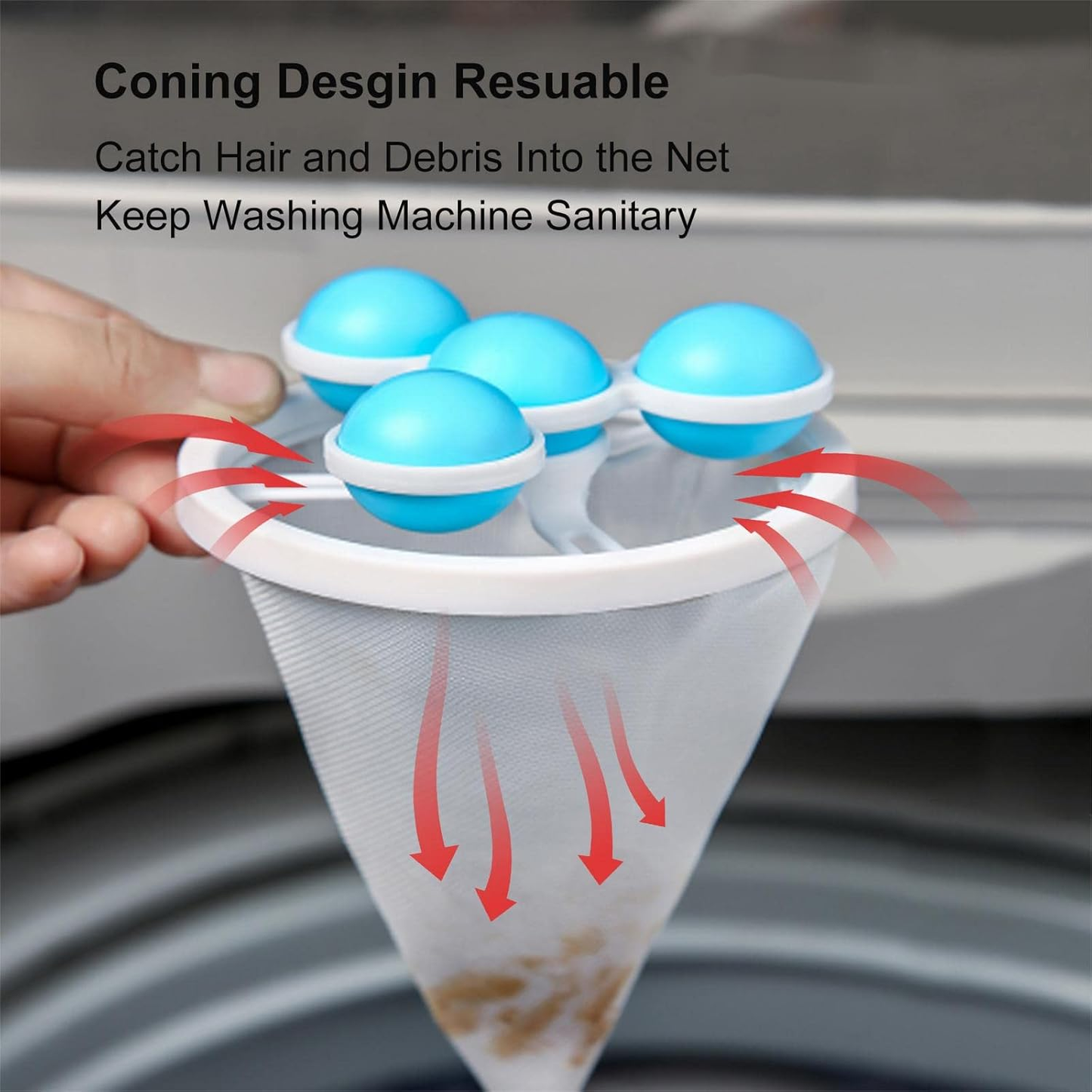 3 Counts Washing Machine Hair Remover Filter Bag 3 PCS 🧺