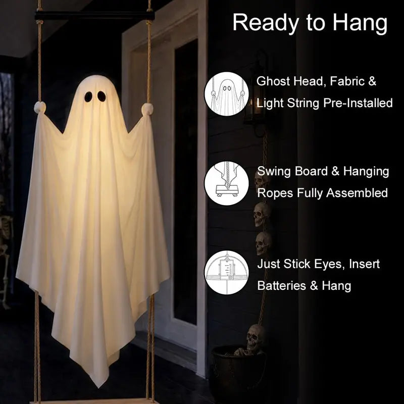 Halloween Decorations Outdoor Pre-Assembled Hanging Swing Ghost👻