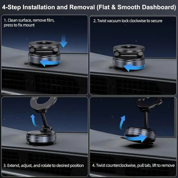 Universal Magnetic Phone Mount with Strong Vacuum Suction🧲🚗
