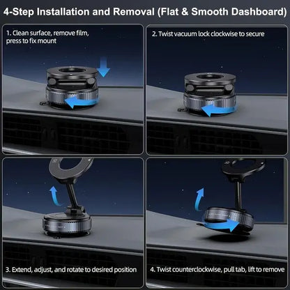 Universal Magnetic Phone Mount with Strong Vacuum Suction🧲🚗