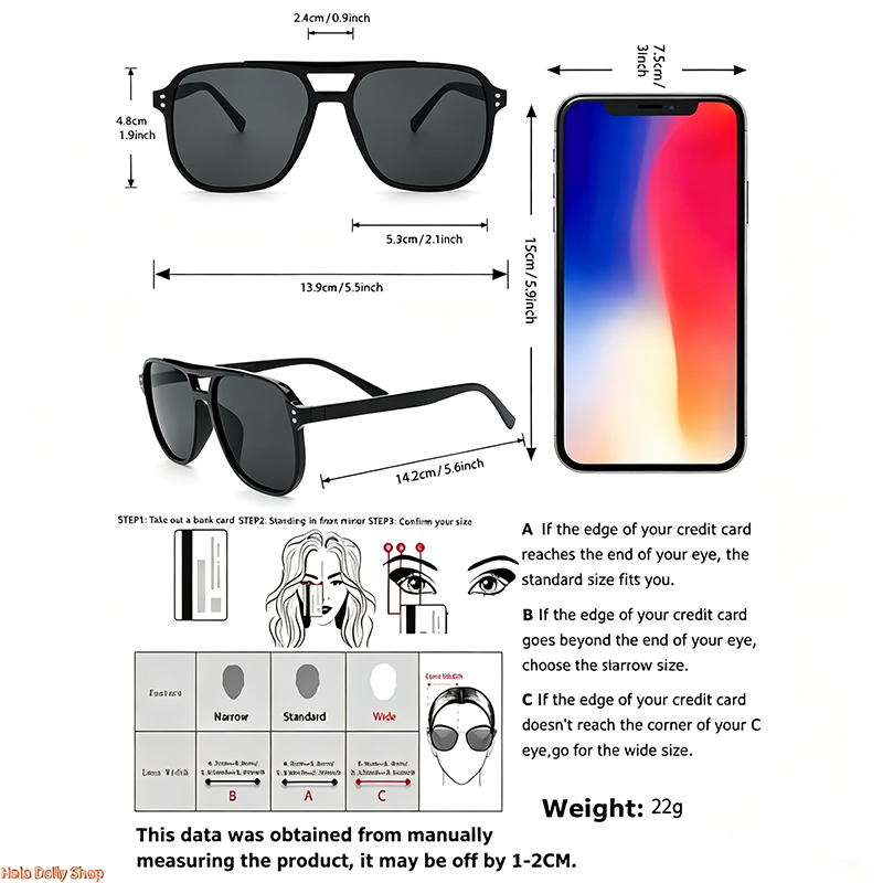 Women's 4/7-Pack Polarized Sunglasses Set - Y2K Unisex Double Bridge Aviator 🕶️