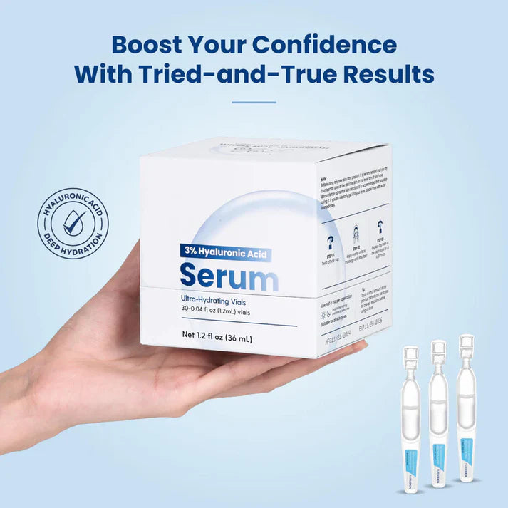 3% Hyaluronic Acid Ultra Hydrating Single Use Facial Serum Vials💧