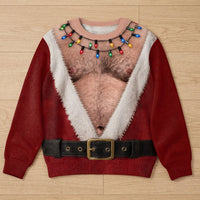 Medium Hair Chest Santa Sweater