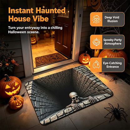 Halloween Door Mat, Illusion Rug 3D Visual Hole Design Rug Spooky Patterned Home Mat 🎃