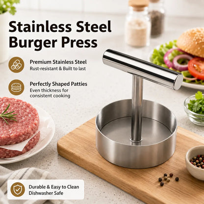 Stainless Steel Burger Press - Nonstick Burger Patty Maker Mold 🍔
