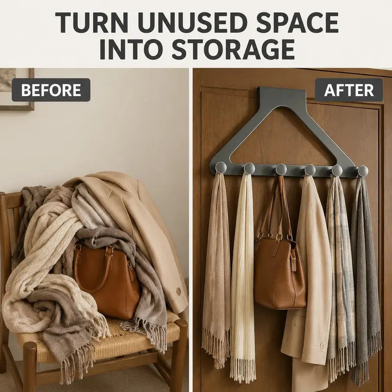 2 Packs Over-the-Door Triangle Hanging Organizer - No-Drill Slide Installation 🪝