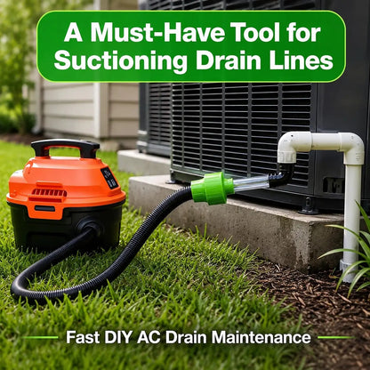 Universal AC Drain Line Cleaner Adapter, Wet/Dry Vacuum Attachment🪛