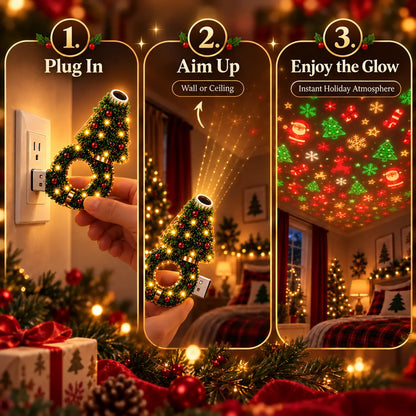 2026 New USB Plug-In Christmas Projector Night Light 🎄