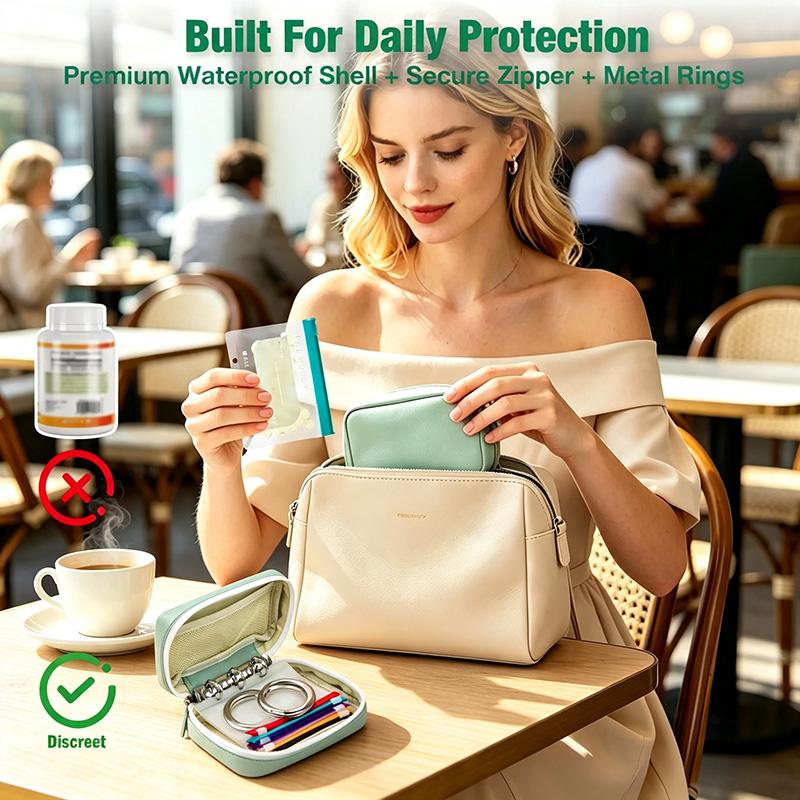 Waterproof Pill Pouch Set, 14pcs Bags Inside, A8 Waterproof Pill Organizer Set, 7 to 14 Days of Meds 🩹