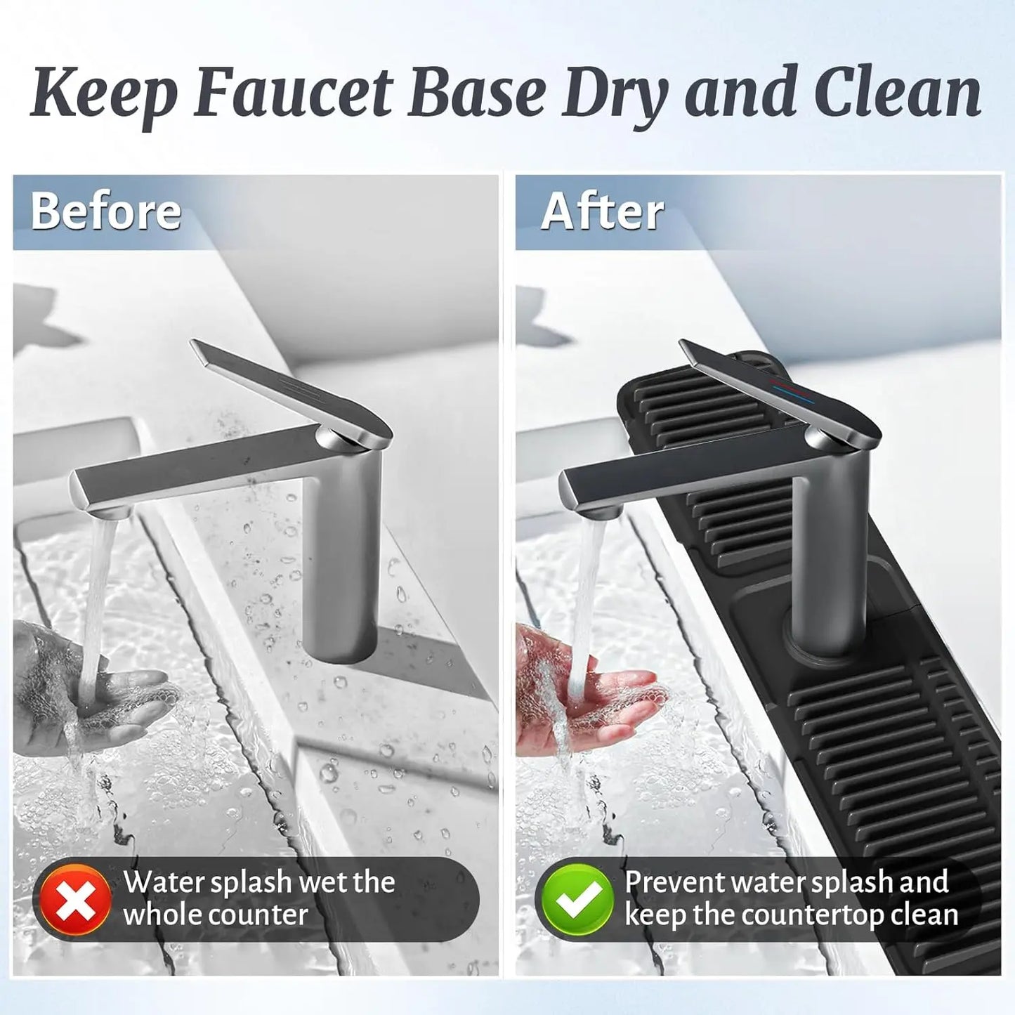 Tap Mat for Kitchen Sink, Splash Guard, Silicone Drying Mat, Quick Drying Stone Sink Tray ✨