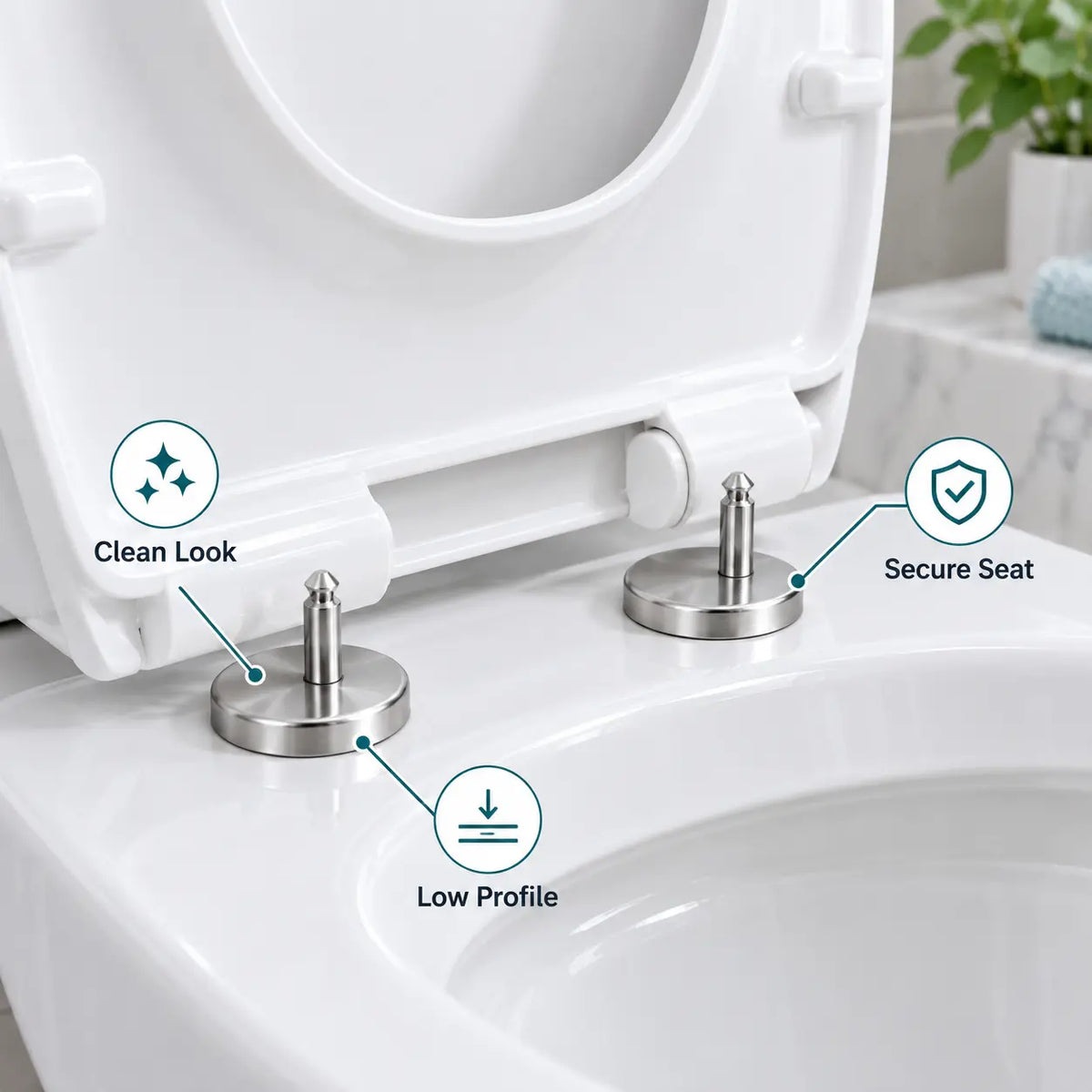 2 Counts Universal Toilet Seat Expansion Screw Bolts, Thickened Stainless Steel 🔩