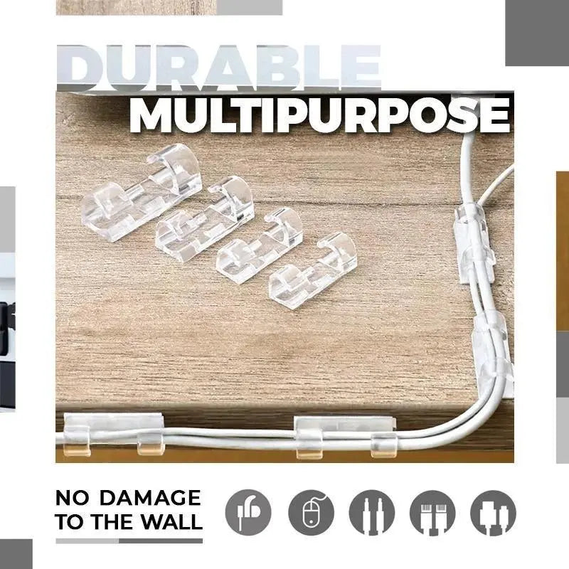 40Pcs Self-Adhesive Cable Clips, Space-Saving Wire Cord Organizer