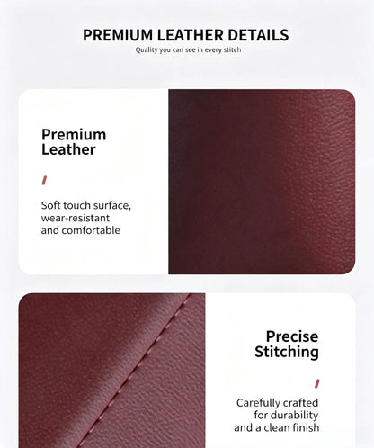 Leather Car Door Storage Pocket - Double‑Layer Compartments🚘