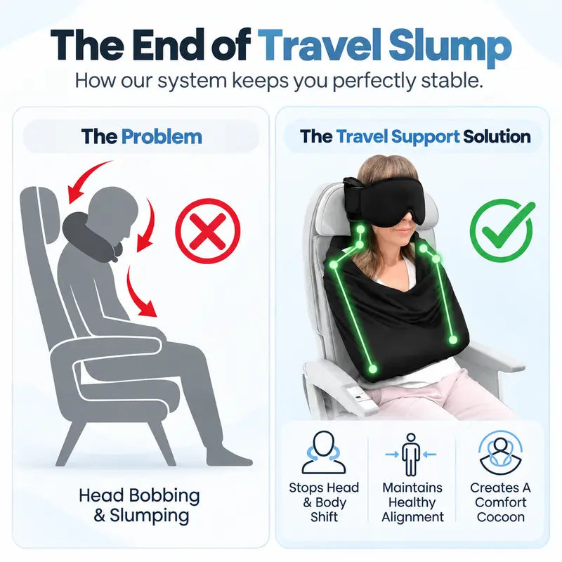 3-in-1 Airplane Sleep Support System - Carry On-Friendly Travel Bedding Accessory Set 💤