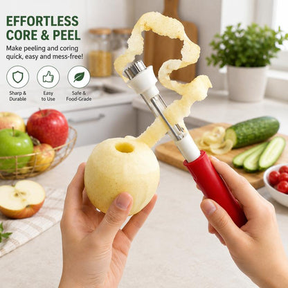 2 in 1 Apple Corer and Peeler, Apple Core Removal Tool, Stainless Steel Fruit Corer🍎