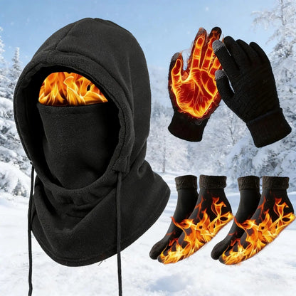 Unisex  Adult Plain Winter Warm Multi-Pieces Outdoor Wear Set 🧣