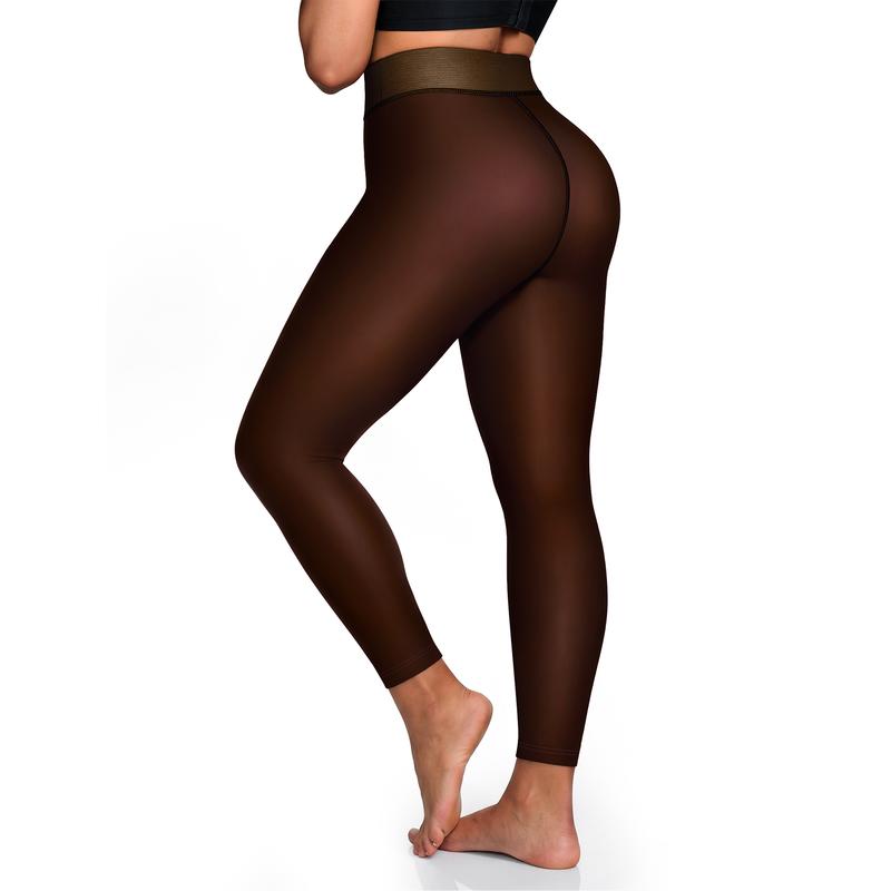 Women Fleece Lined Tights Body Slimming Leggings Sheer Fake Translucent Pantyhose 🧦