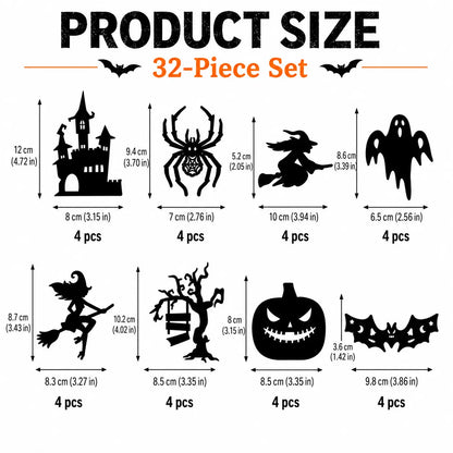 Halloween LED Silhouette Wall Light Stickers, Battery Powered Peel & Stick Decor Lights🎃