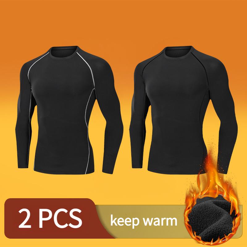 Men's Thermal Underwear Set - Long Sleeve T-Shirt & Pants with "WARM" Print 🔥