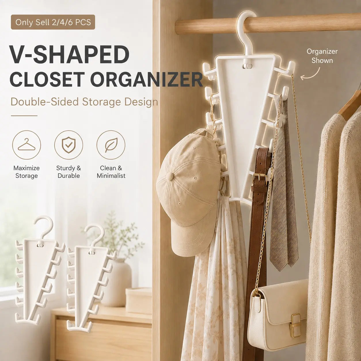 V Shaped Double‑Sided Closet Organizer Hanger👕