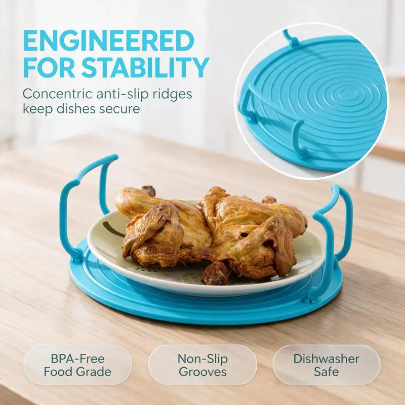 Microwave Multipurpose 4 in 1 Tray Stand Rack Splatter Guard Carry Tray Stacking Shelf 🥣