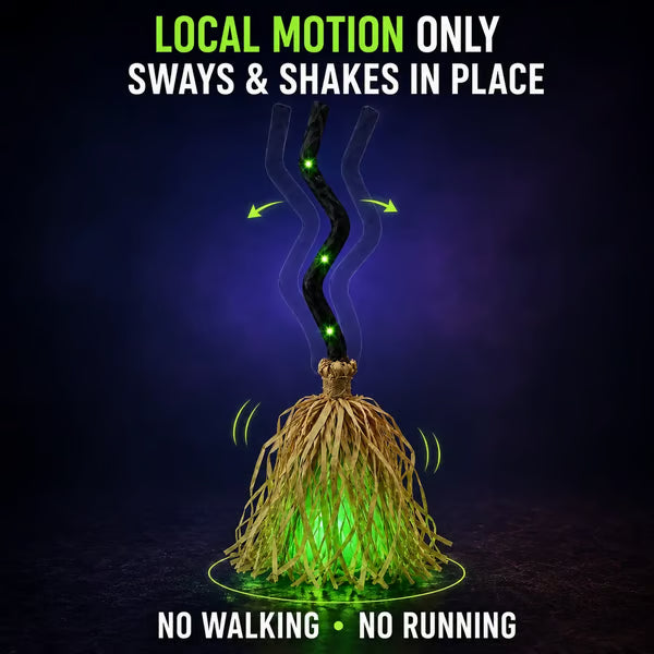 🎃Halloween Sale🎃Animated Witch Broom – Lights, Music & Motion – The Life of the Party