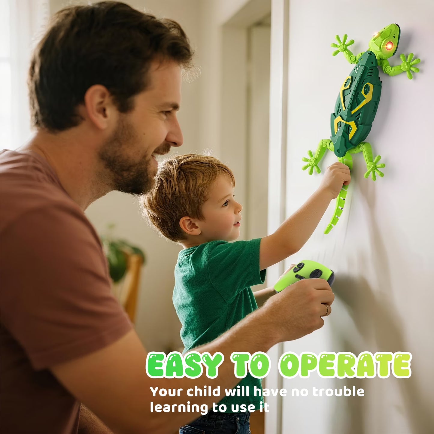 Wall Crawler Gecko, Remote Control Toy, Electric Lizard Toy with LED Glowing Eyes🦎