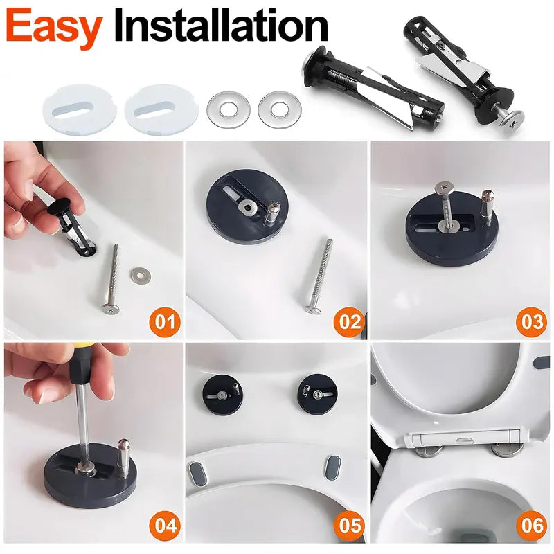 2PCS Universal Toilet Seat Bolt Kit Screws, Quick Release Easy Install Toilet Seat Replacement Parts 🚽