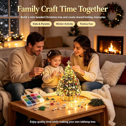 DIY Beaded Christmas Tree Kit, Hand‑Made Mini Crystal Bead Xmas Tree Craft Set 🎄
