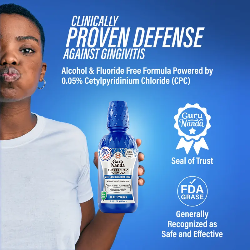 Anti-Gingivitis Oral Rinse with 0.05% CPC, Alcohol & Fluoride Free Therapeutic Mouthwash🦷