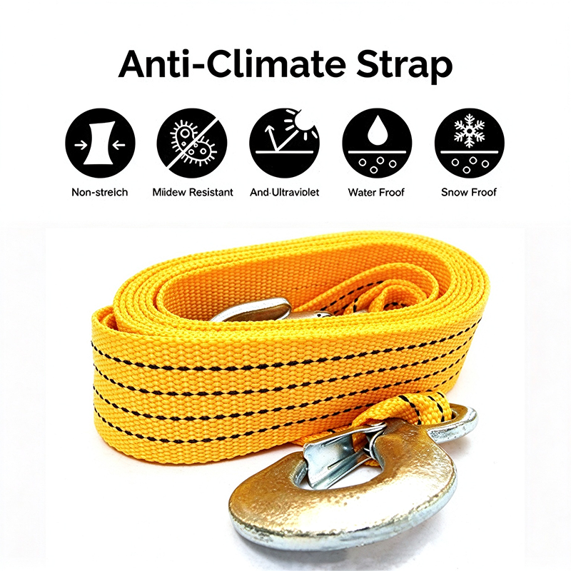 Car Tow Strap - 4m Length, 5-Ton Double-Layer Thick Off-Road Towing Recovery Strap 🚙