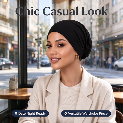 Humwam 3-Pack Women's Solid Jersey Hijab Flat Top Cap 🧕