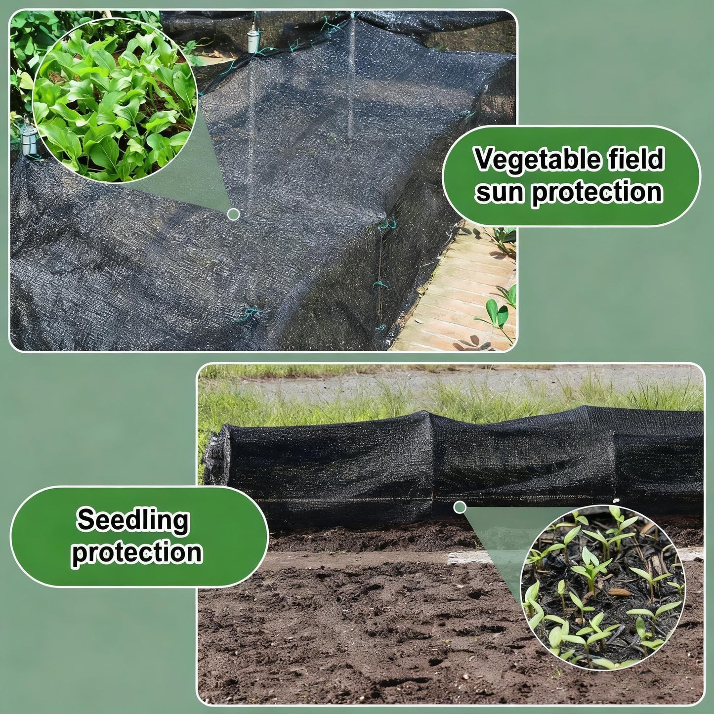 Black UV Resistant Sun Shade Net 10FTx13FT for Garden & Backyard🌳