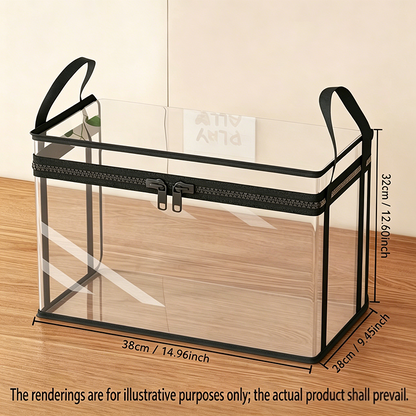 Transparent PVC Storage Box with Lid 📦 Large Capacity, Foldable