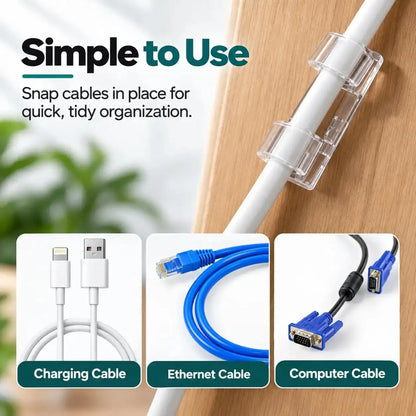 40Pcs Self-Adhesive Cable Clips, Space-Saving Wire Cord Organizer