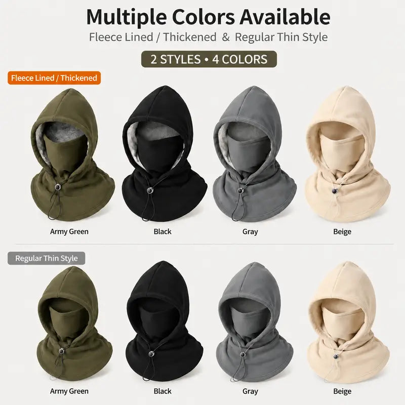Integrated Flannel Warm Face Mask and Hat, Windproof and Warm 🧣